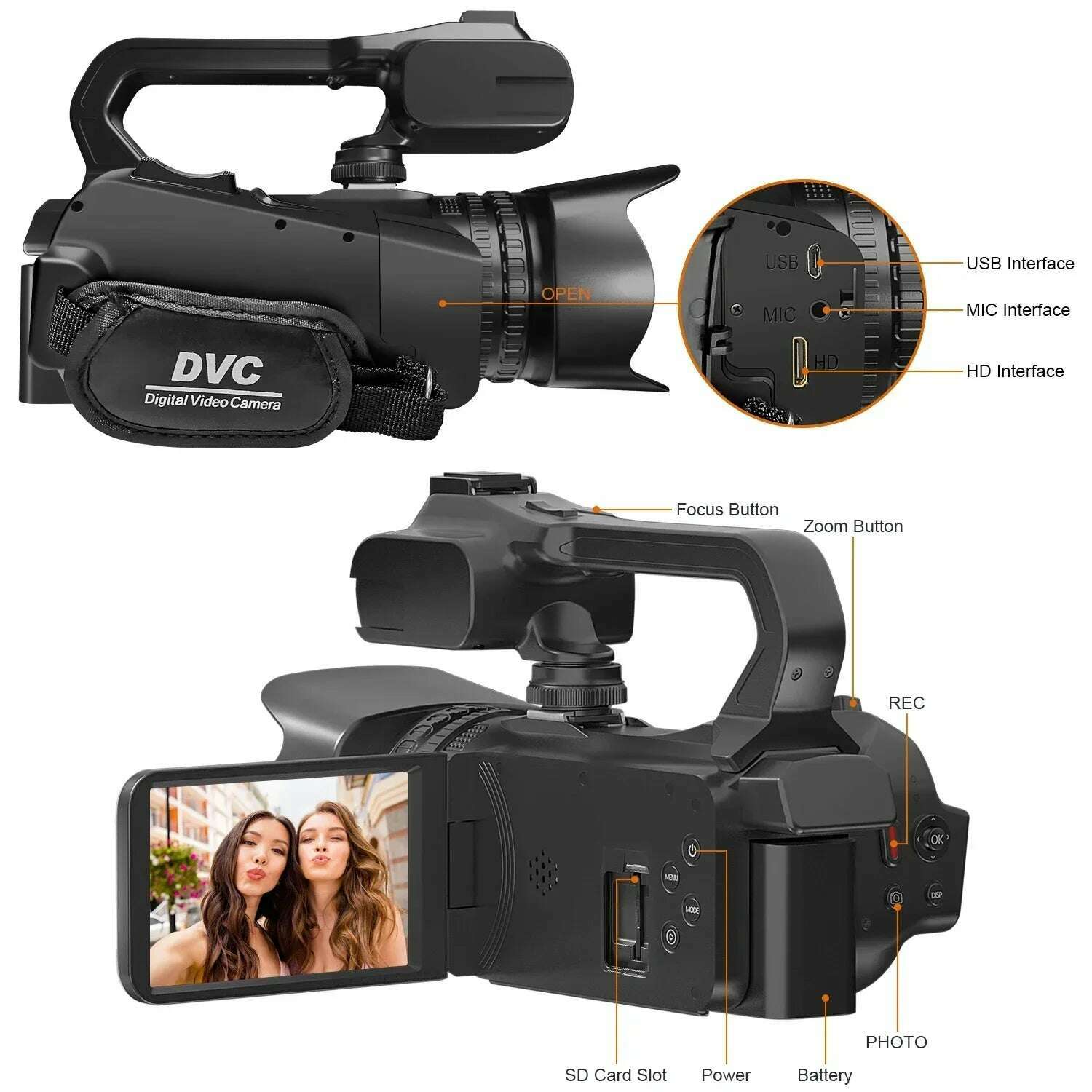 KIMLUD, 6K Professional Video Cameras for Photography 64MP Ultra HD 18X Digital Zoom Camcorders YouTube Live Streaming Vlogging Recorder, KIMLUD Womens Clothes