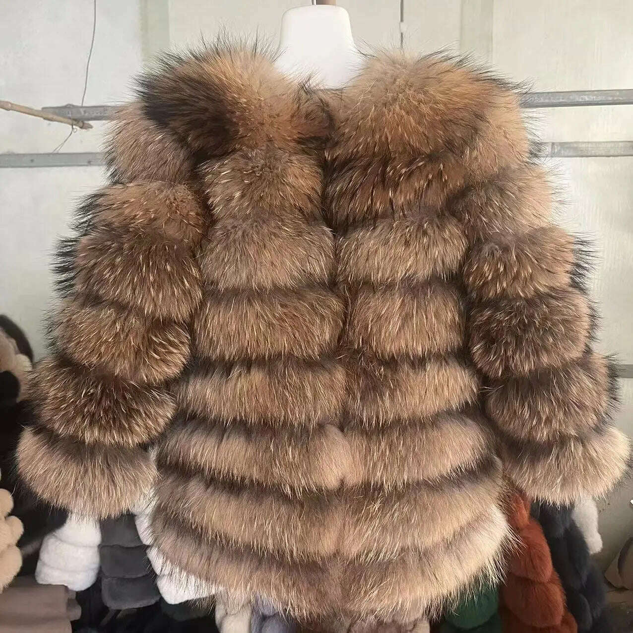 70CM 4in1 New Fast Shipping New Fashion Women Fashion Real Natural Fox Fur Long Coat Jacket for Winter Warm Over Coat - KIMLUD