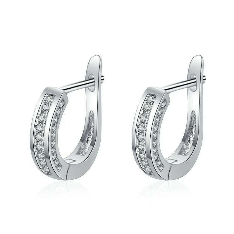 KIMLUD, 925 Sterling Silver Jewelry Women Fashion Cute Tiny Clear Crystal CZ Stud Earrings Gift for Girls Teens Lady Gift, EHH085, KIMLUD APPAREL - Womens Clothes