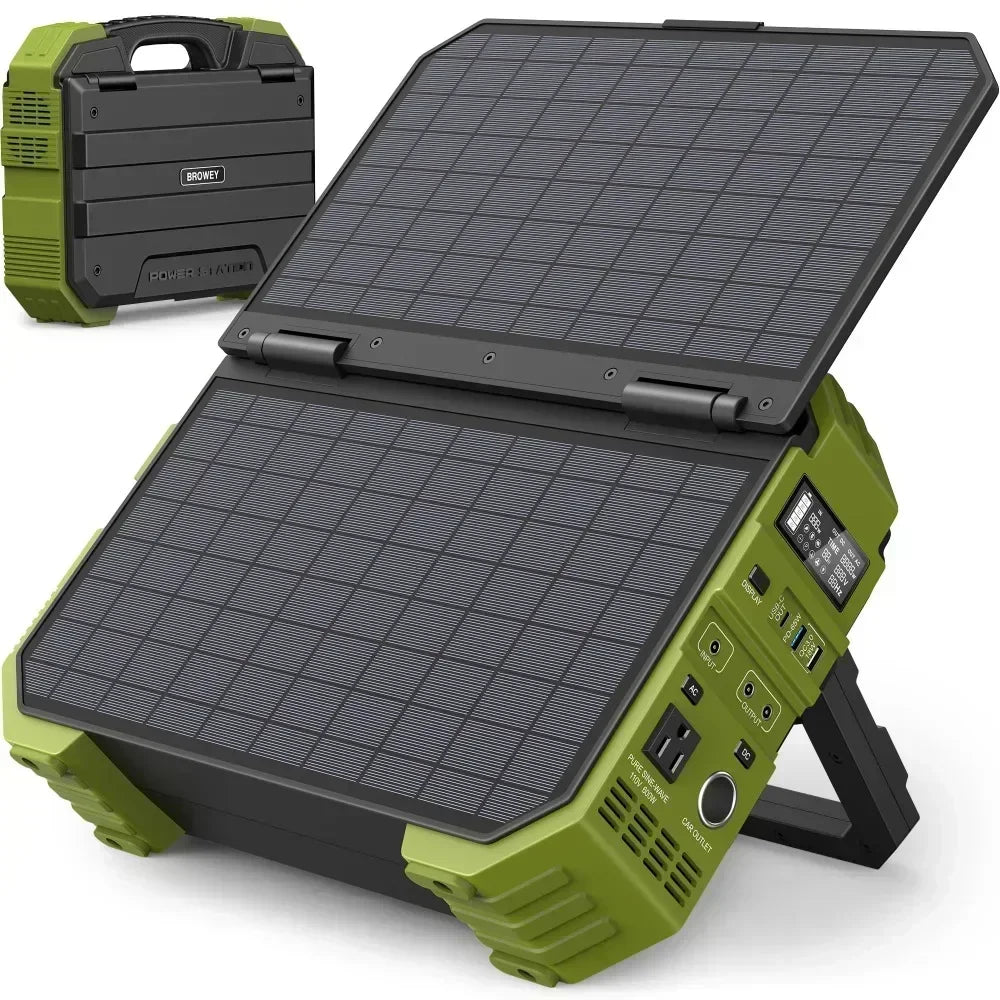 Portable Power Station 614.4Wh LiFePO4 Battery with 110V/600W(Peak 1200W) Pure Sine Wave AC Outlet for Outdoor Camping