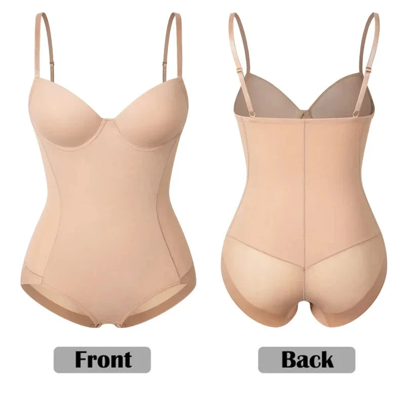 Women Sexy Body Shapewear Bodysuits Built-In Bra Camisole Tops  Waist Trainer Slim Full Body Shaper Lingerie With Underwire Cup