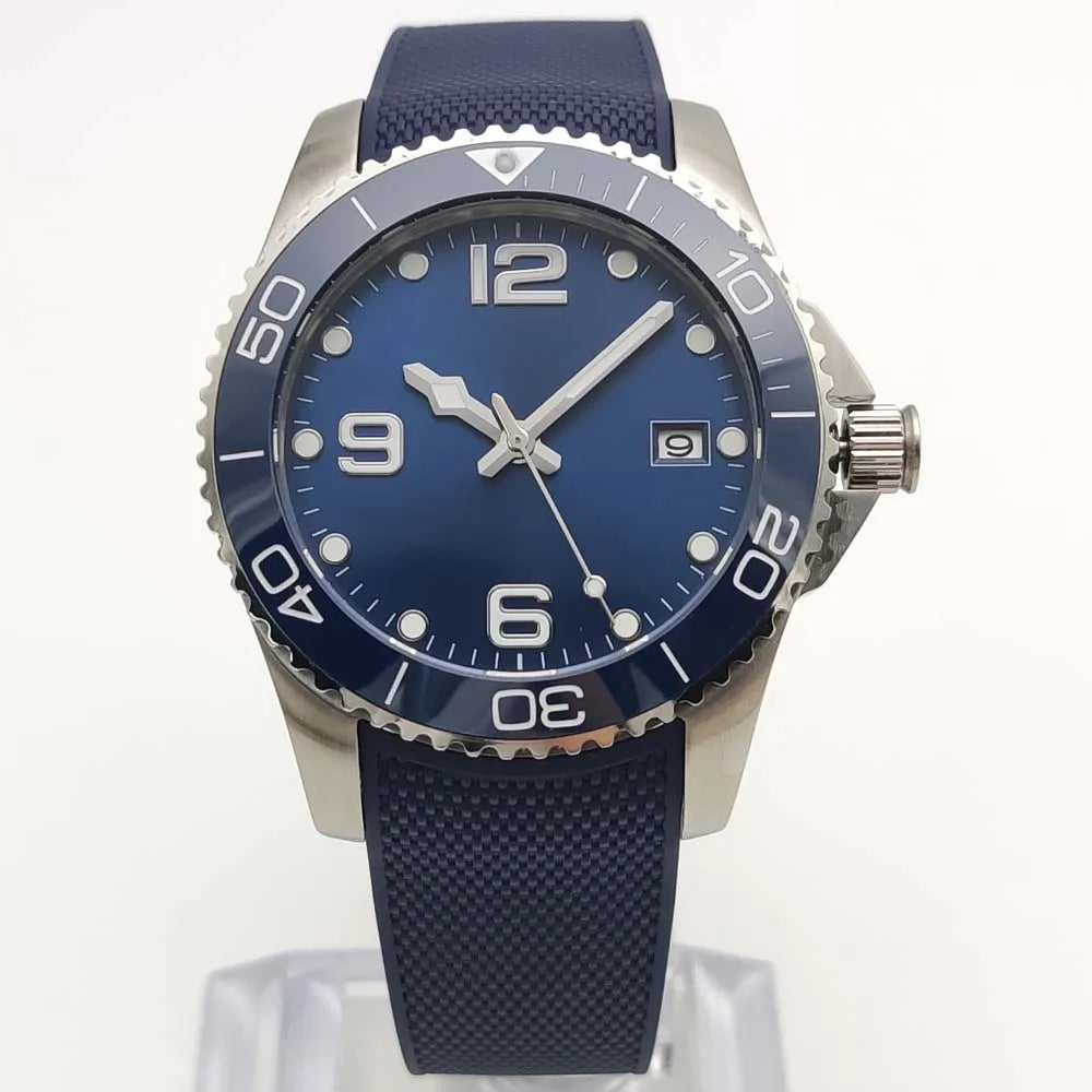 41mm Men's New Blue Automatic Mechanical Watch, High Quality Ceramic Bezel, Stainless Steel Waterproof Case, Men's Watch 2025