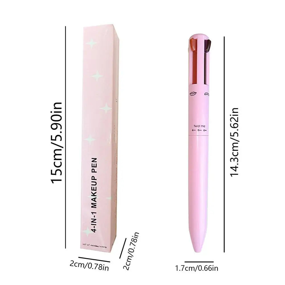 4 In 1 Makeup Pen Eyebrow Pencil Waterproof Drawing Eye Brow Long Lasting Easy Wear Eyeliner Eyebrow Pen Sweatproof Makeup Pen