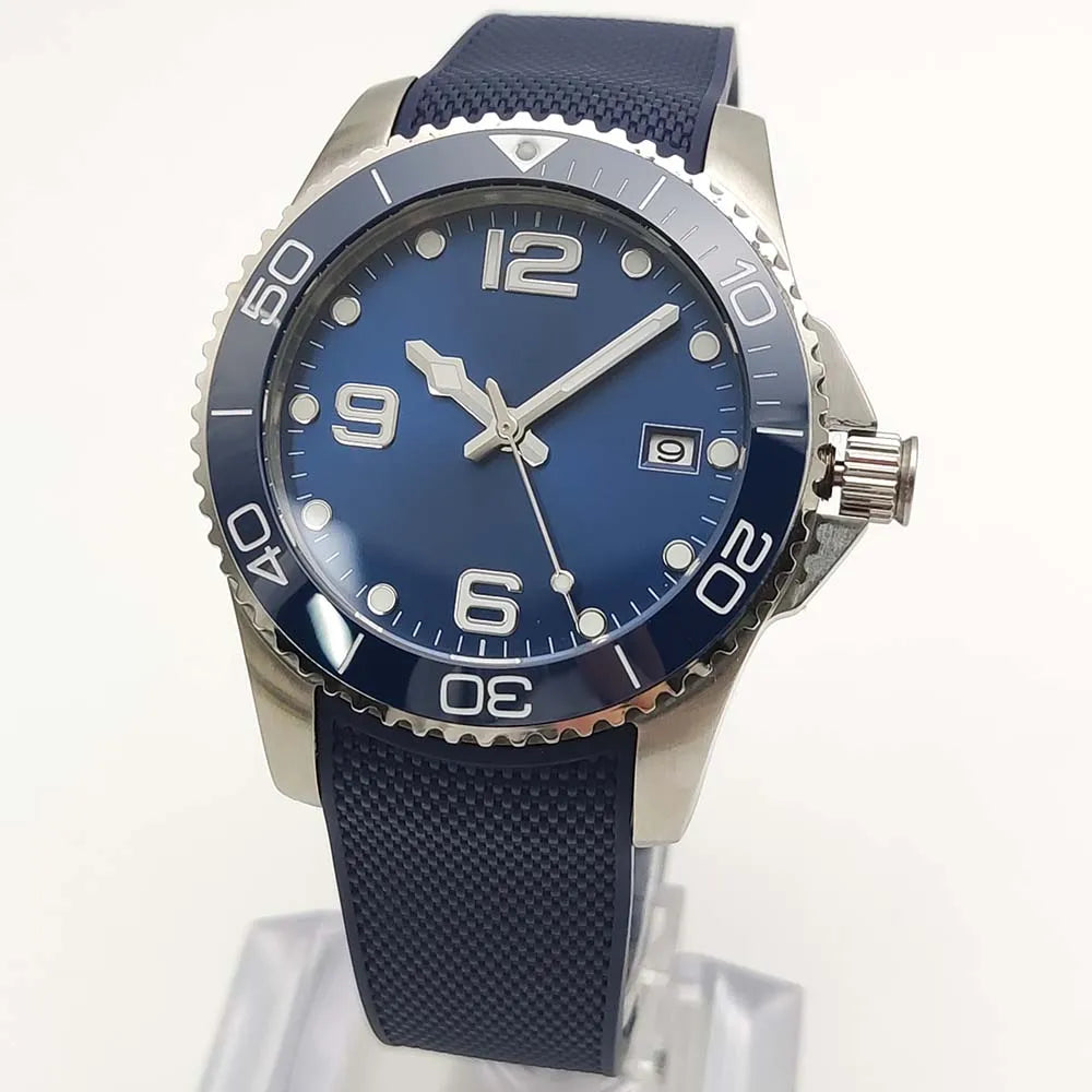 41mm Men's New Blue Automatic Mechanical Watch, High Quality Ceramic Bezel, Stainless Steel Waterproof Case, Men's Watch 2025