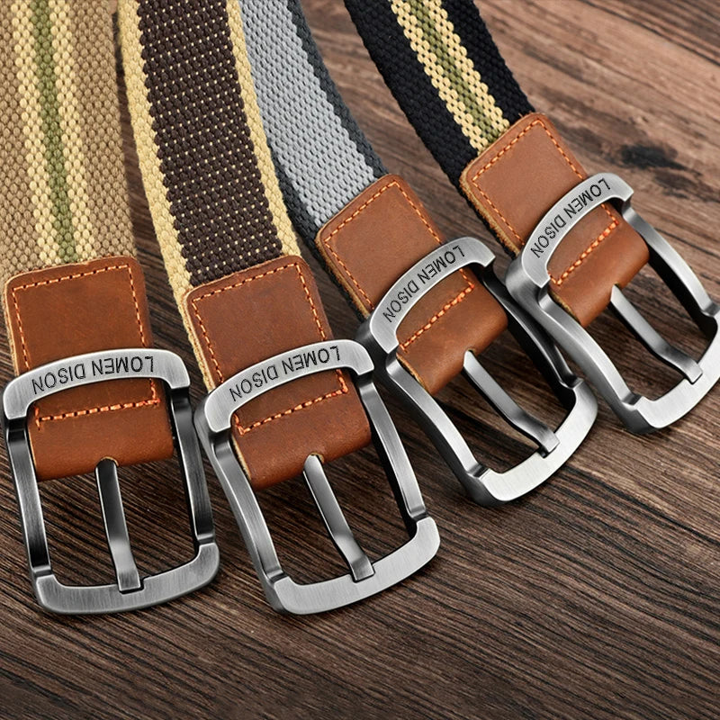 Men's and women's belt needle buckle canvas belt casual cargo belt Korean version of the tide male student youth outdoor belt