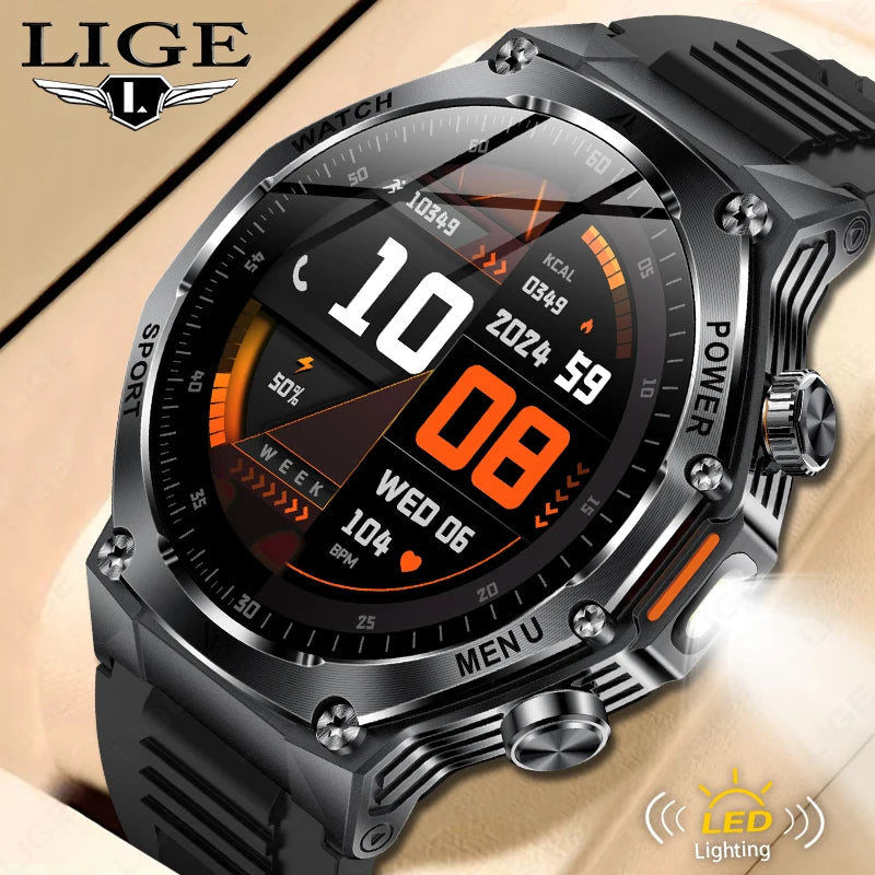 KIMLUD, LIGE New Smart Watch Men 800mAh Ultra Long Battery Life Waterproof Outdoor Sport Watches Bluetooth Call Military Smartwatch 2025, KIMLUD Womens Clothes