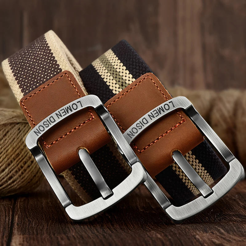 Men's and women's belt needle buckle canvas belt casual cargo belt Korean version of the tide male student youth outdoor belt