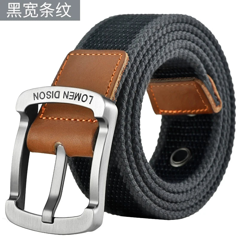 Men's and women's belt needle buckle canvas belt casual cargo belt Korean version of the tide male student youth outdoor belt