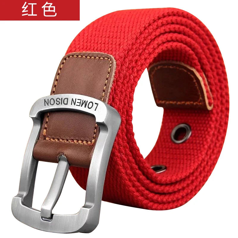 Men's and women's belt needle buckle canvas belt casual cargo belt Korean version of the tide male student youth outdoor belt
