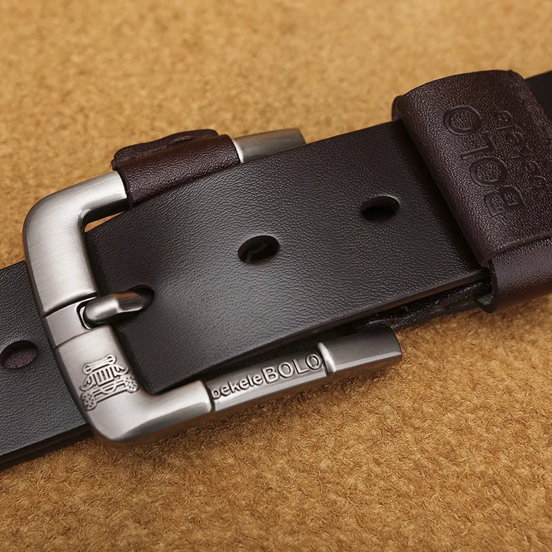 Men's Belt New Fashionable Men's Luxury Designer Belt 3.8cm Cowhide Belt Pin Buckle Men's Genuine Leather Belt 105-125cm