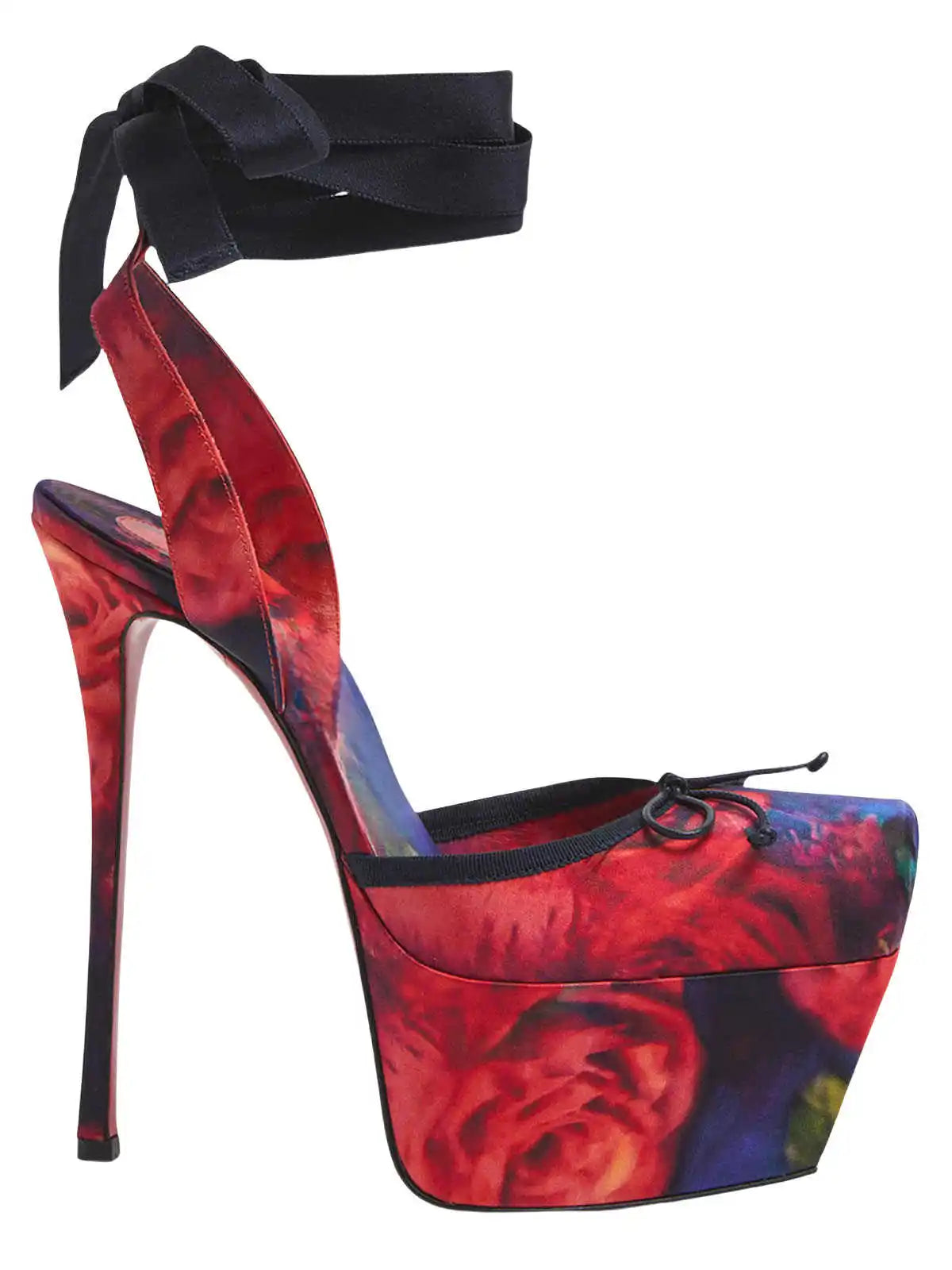 European and American High-heeled Dance Platform Silk Satin Square Bow Sandals  Shoes Women Zapatos Mujer