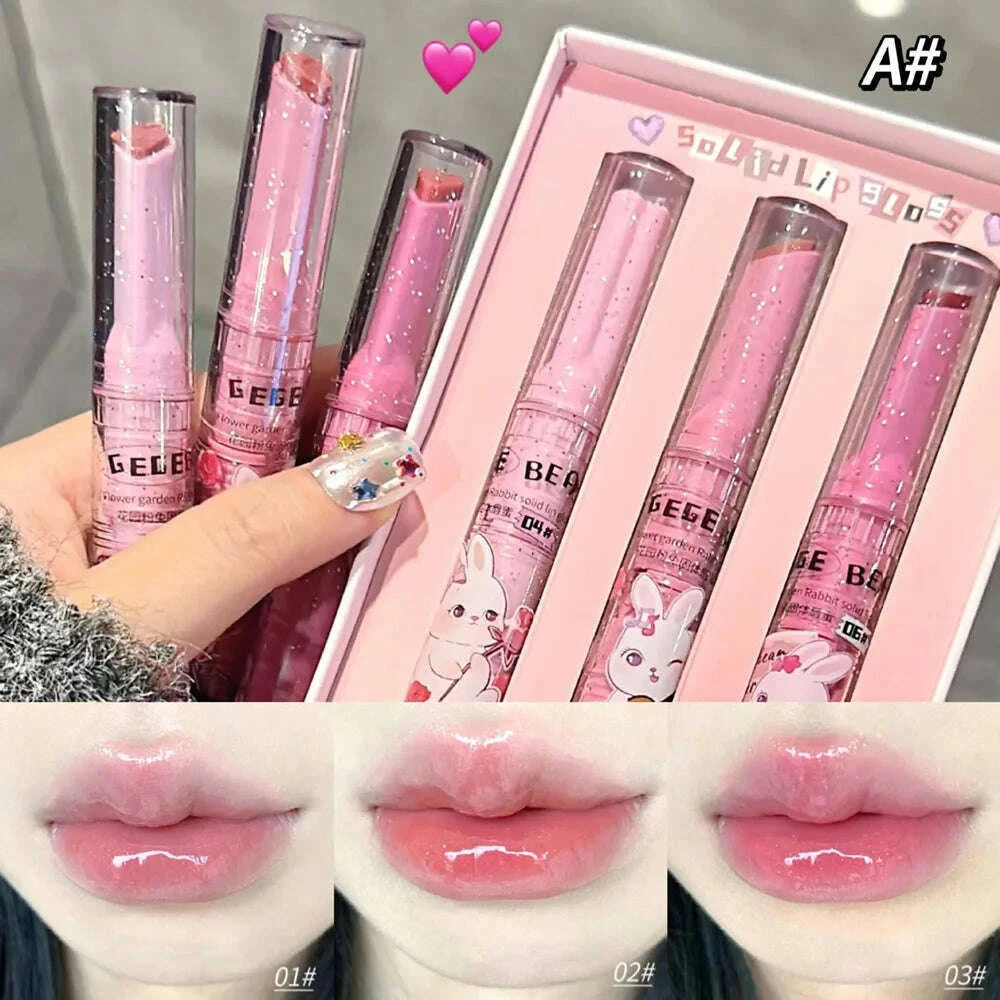 gege-bear-garden-pink-rabbit-solid-lip-gloss-moisturizing-watery-colored-lip-balm-long-lasting-and-tender-lip-balm-kimlud-kimlud-33921882