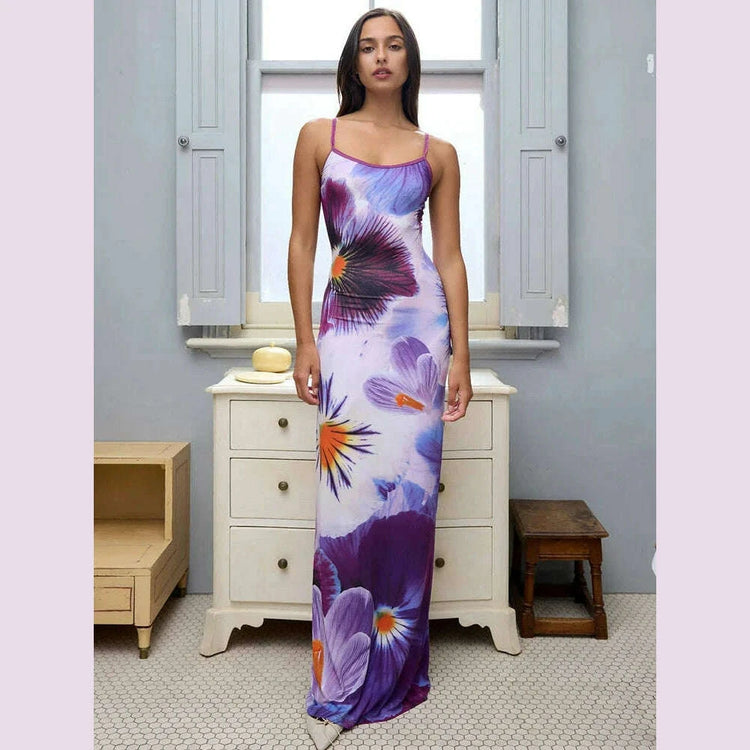 Sexy Maxi Dress For Women Elegant Party Summer Fashion Print Sleeveless Simple Dresses Bodycon Backless Casual Club Strap Dress
