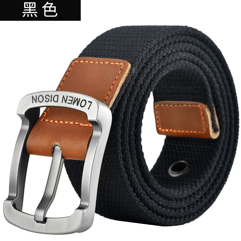 Men's and women's belt needle buckle canvas belt casual cargo belt Korean version of the tide male student youth outdoor belt
