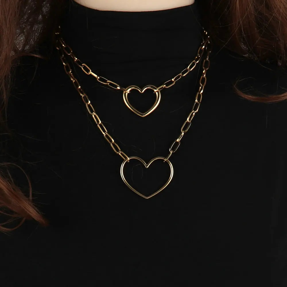 316L Stainless Steel Necklace For Women Choker Necklace Heart Clavicle Chain Necklaces Charm Heart Pendant Necklace Jewelry Gift