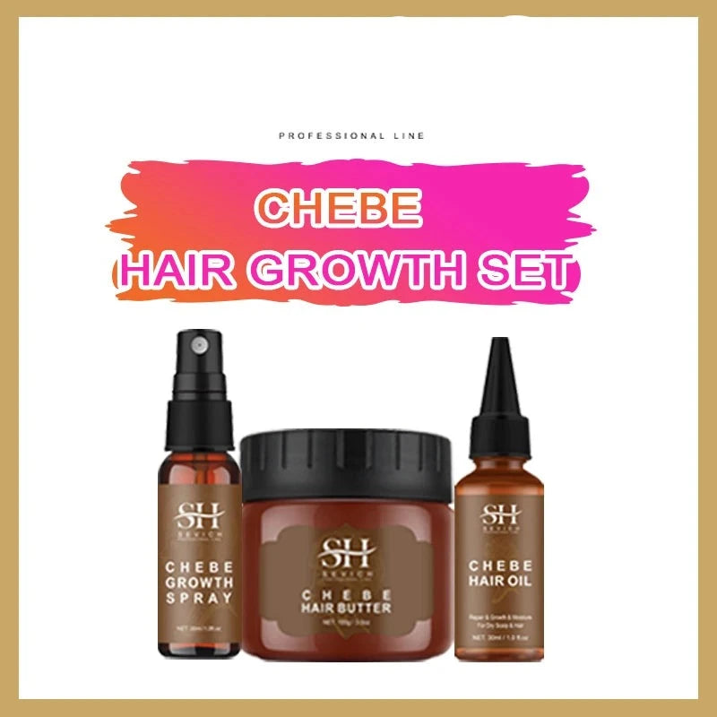 100% Chebe Set Fast Hair Growth Set Chebe Oil Traction Alopecia Anti Break Loss Chebe Powder Africa Chad Hair Loss Treatmen - KIMLUD
