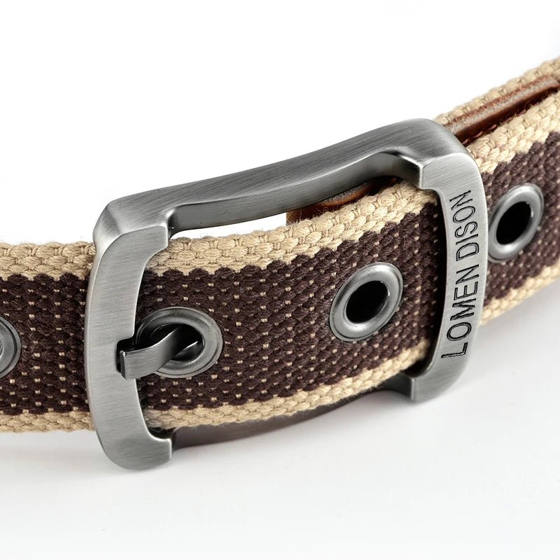 Men's and women's belt needle buckle canvas belt casual cargo belt Korean version of the tide male student youth outdoor belt