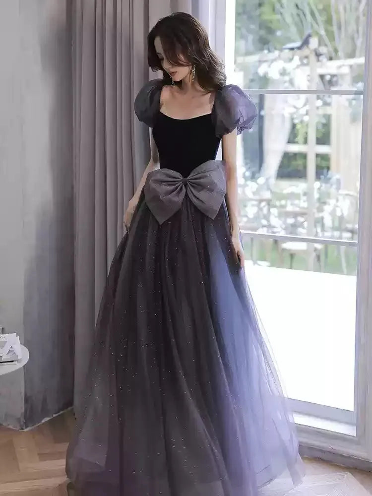 Elegant Evening Dress Long Prom Gowns High Waist Lace-up Back Party Dresses