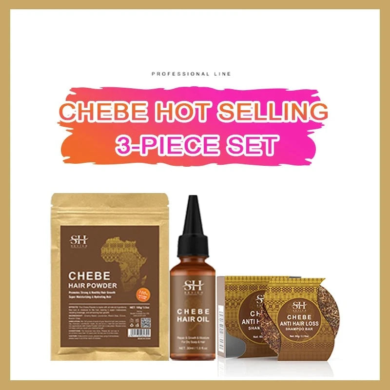 100% Chebe Set Fast Hair Growth Set Chebe Oil Traction Alopecia Anti Break Loss Chebe Powder Africa Chad Hair Loss Treatmen - KIMLUD