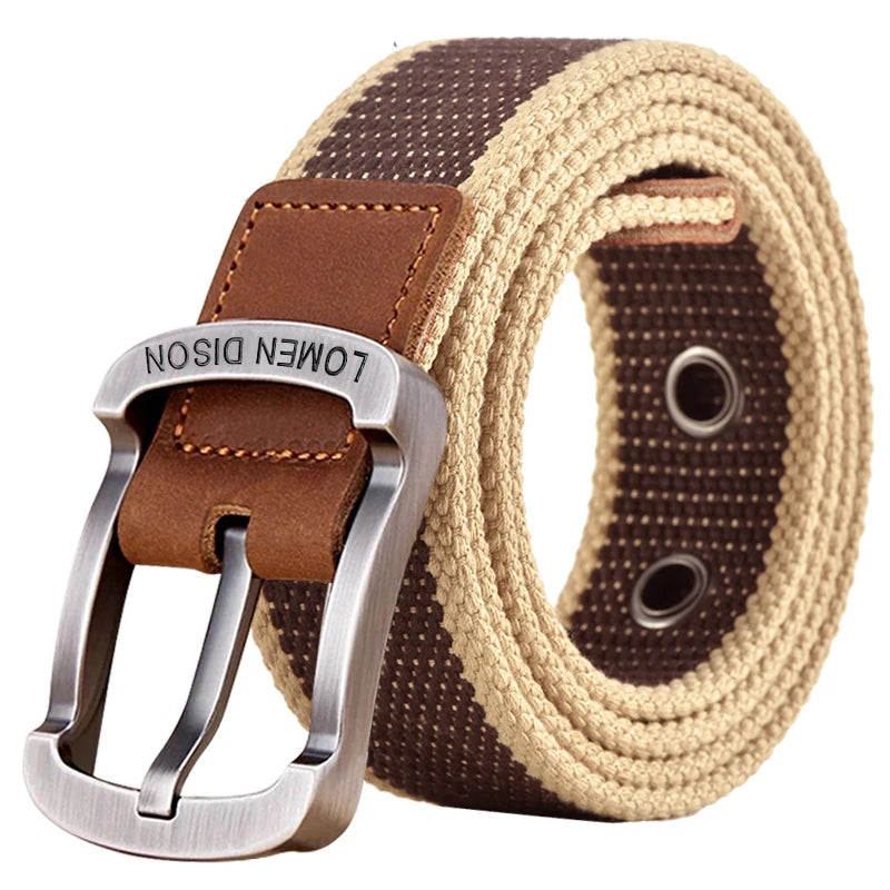 Men's and women's belt needle buckle canvas belt casual cargo belt Korean version of the tide male student youth outdoor belt