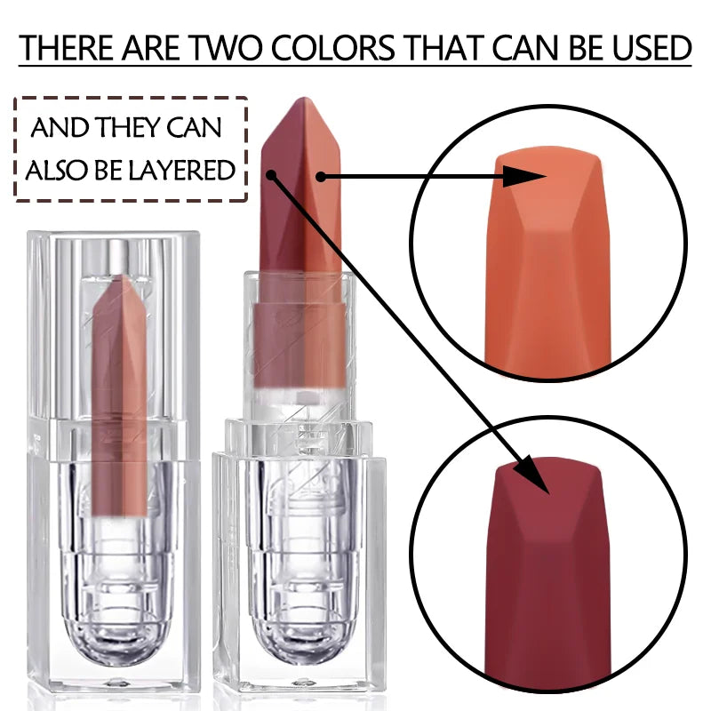 Orange Lipstick Lip Glaze Silky Smooth Matte Lip Gloss Carrot Bright Color Lasting Lip Stick Sexy Women Cosmetics Makeup Product