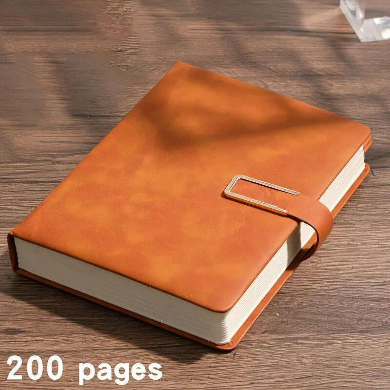 A5 Thickened Deer Head Notebook Business PU Soft Leather Notepad With Horizontal Lines School Office Supplies Stationery - KIMLUD