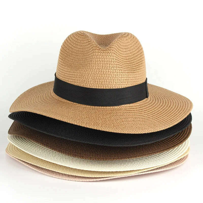 KIMLUD, Adjustable Classic Panama Hat-Handmade In Ecuador Sun Hats for Women Man Beach Straw Hat for Men UV Protection Cap, KIMLUD Womens Clothes