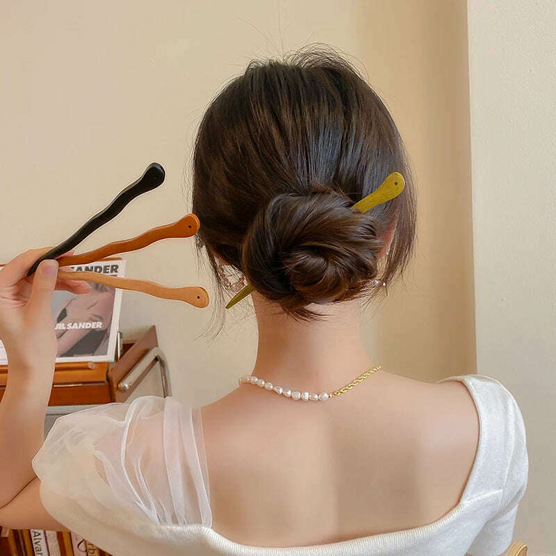 AISHG Vintage Wood Hair Sticks Women Chinese Style Sandalwood Hair Pins Elegant Female Hairpins Wedding Jewelry Hair Accessories - KIMLUD