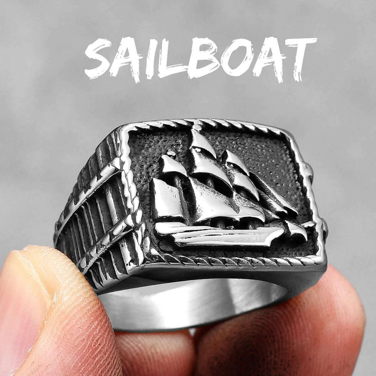 Anchor Lighthouse Ocean Sailor Ship Men Rings Stainless Steel Women Jewelry Vintage Punk Rock Fashion Accessories Gift Wholesale - KIMLUD