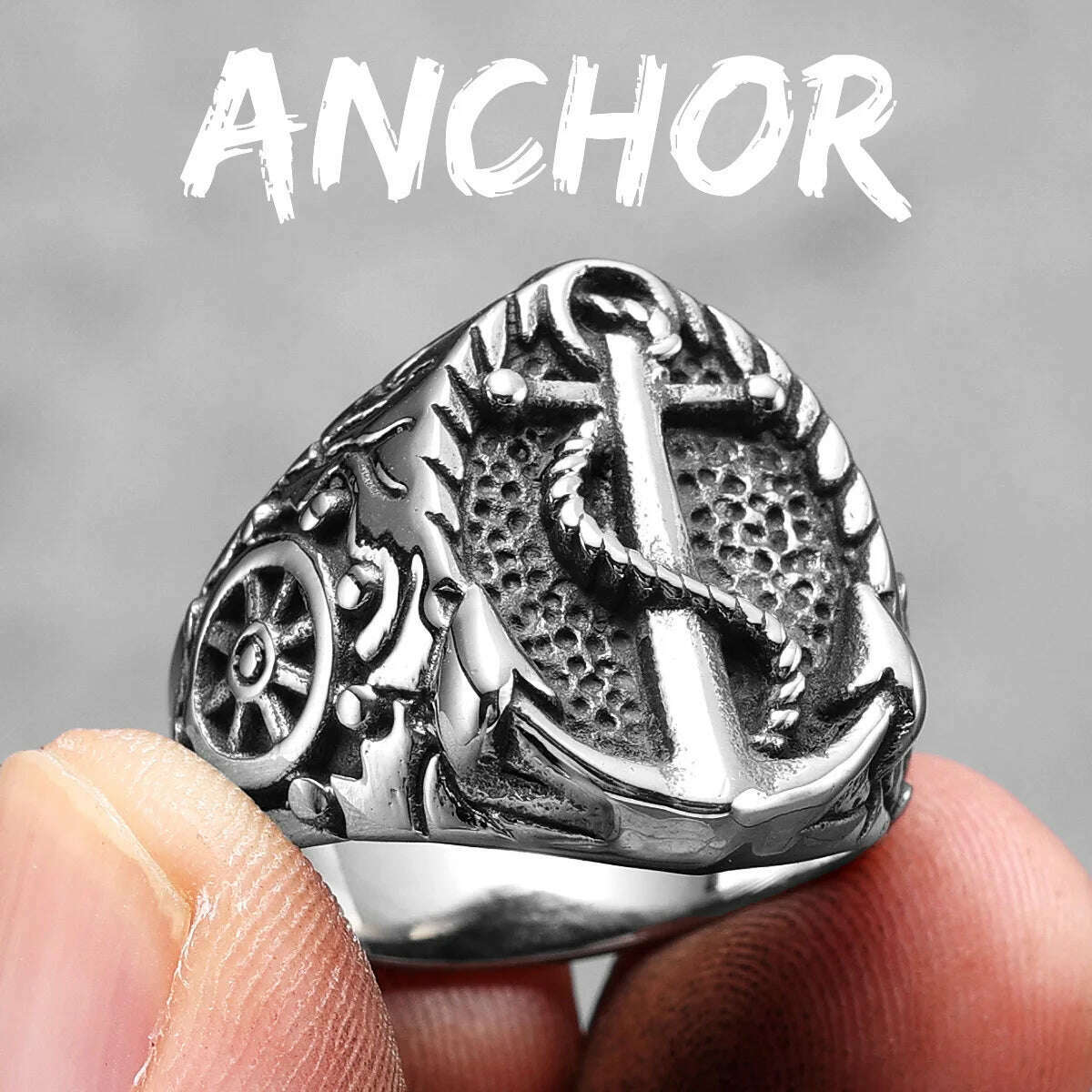 Anchor Lighthouse Ocean Sailor Ship Men Rings Stainless Steel Women Jewelry Vintage Punk Rock Fashion Accessories Gift Wholesale - KIMLUD