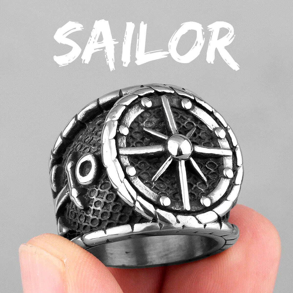 Anchor Lighthouse Ocean Sailor Ship Men Rings Stainless Steel Women Jewelry Vintage Punk Rock Fashion Accessories Gift Wholesale - KIMLUD