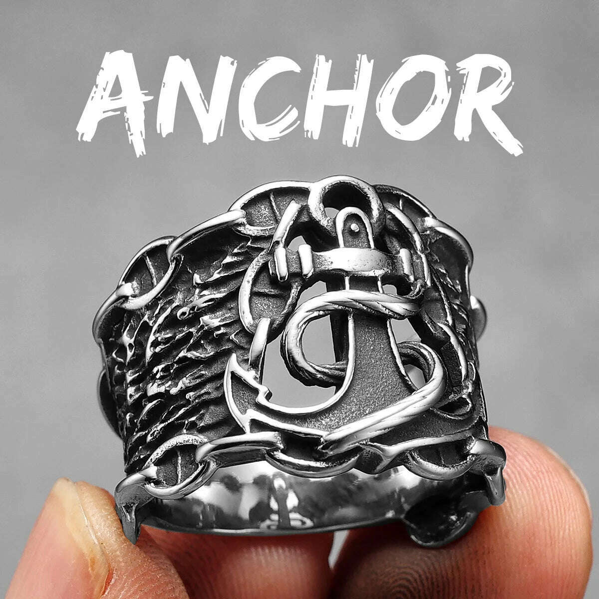 Anchor Lighthouse Ocean Sailor Ship Men Rings Stainless Steel Women Jewelry Vintage Punk Rock Fashion Accessories Gift Wholesale - KIMLUD
