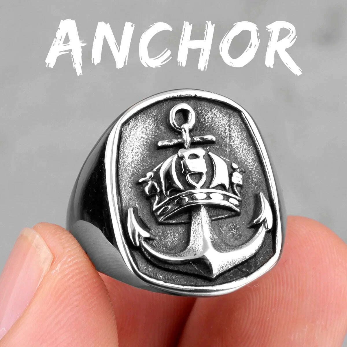Anchor Lighthouse Ocean Sailor Ship Men Rings Stainless Steel Women Jewelry Vintage Punk Rock Fashion Accessories Gift Wholesale - KIMLUD