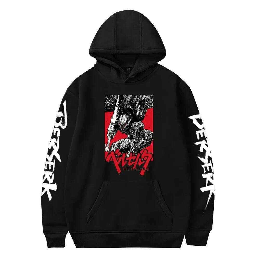 KIMLUD, Anime Berserk Hoodie Sweatshirt Mulheres Homens Manga Longa Moda Pullover Roupas 2024, Beige / XXL, KIMLUD APPAREL - Womens Clothes