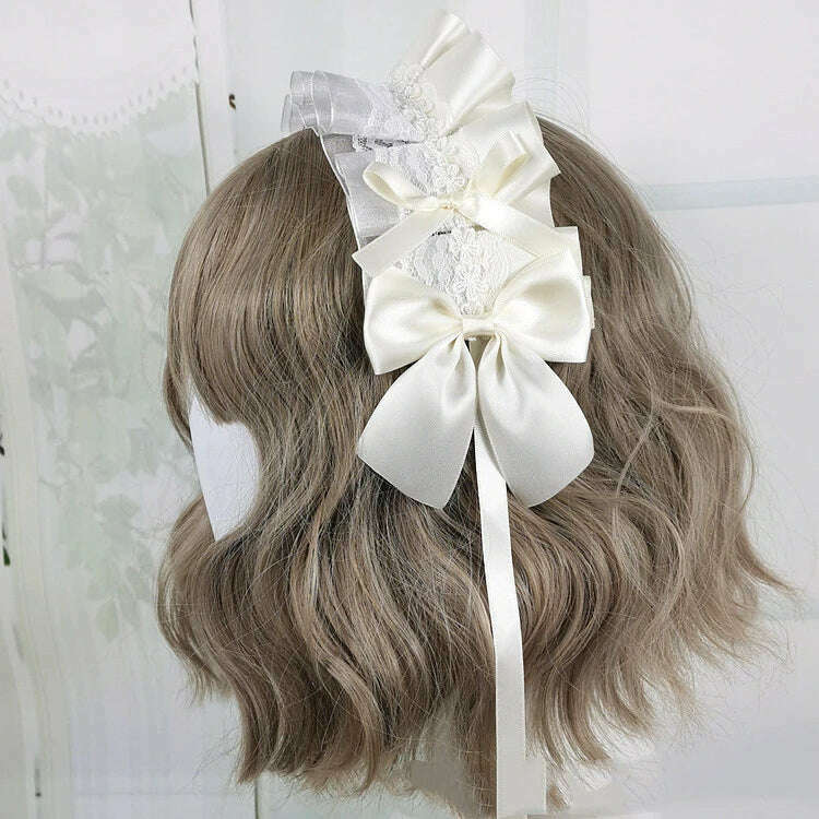 Anime Maid Lovely Sweet Headband Lolita Maid Lace Flower Headwear Cosplay Hair Hoop Hand Made for Girls Gift Hair Accessory - KIMLUD