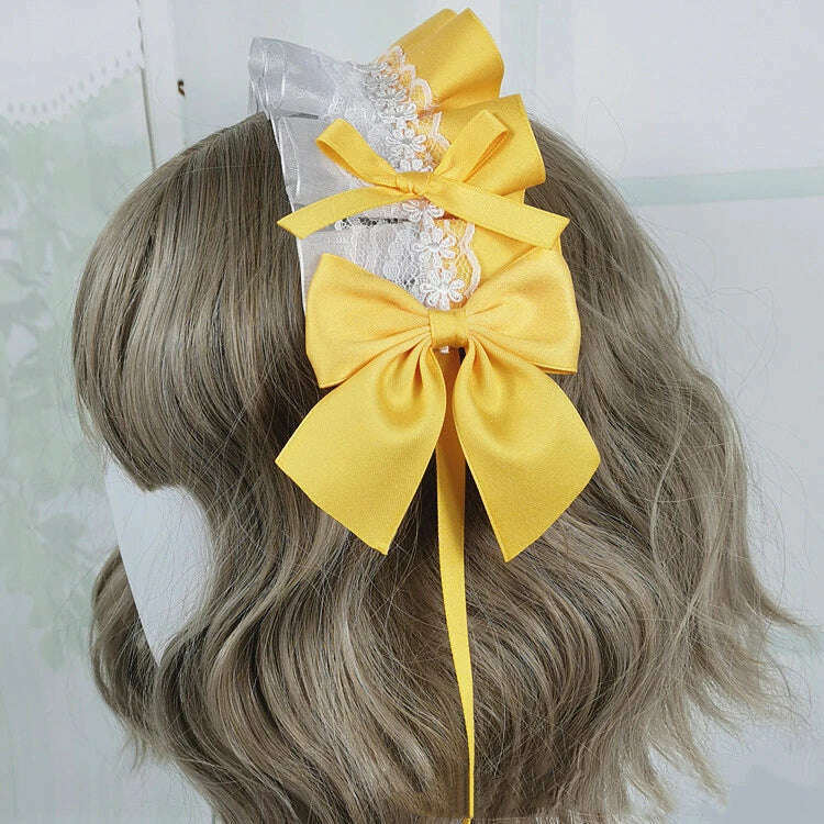 Anime Maid Lovely Sweet Headband Lolita Maid Lace Flower Headwear Cosplay Hair Hoop Hand Made for Girls Gift Hair Accessory - KIMLUD