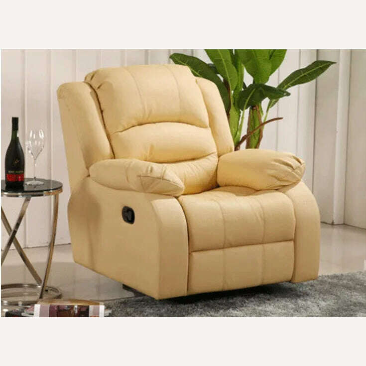 Antique European Creative cow real genuine leather chair single living room sofa chairs swivel chair functional chair recliner - KIMLUD