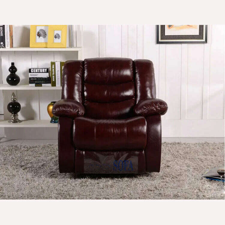 Antique European Creative cow real genuine leather chair single living room sofa chairs swivel chair functional chair recliner - KIMLUD