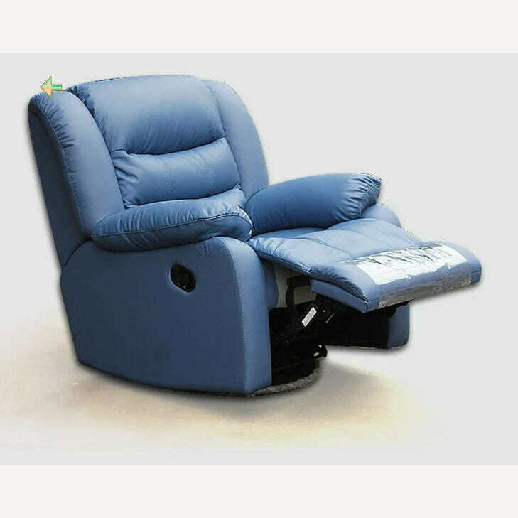 Antique European Creative cow real genuine leather chair single living room sofa chairs swivel chair functional chair recliner - KIMLUD