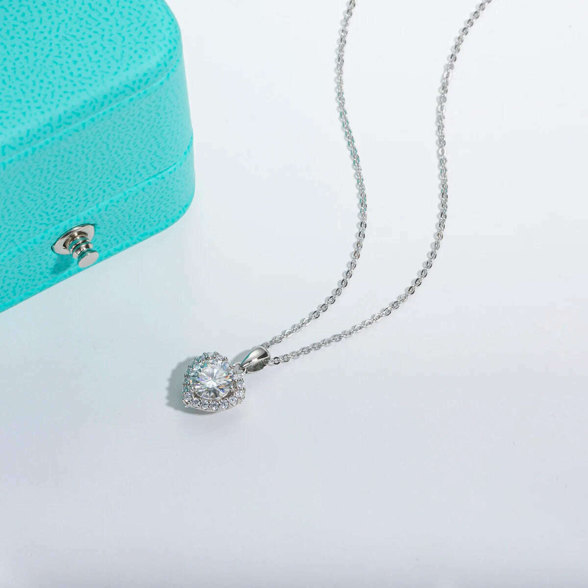 AnuJewel 1ct D Color Heart Moissanite Pendant 925 Sterling Silver 40+2+3cm Necklace Wedding Jewelry Wholesale - KIMLUD