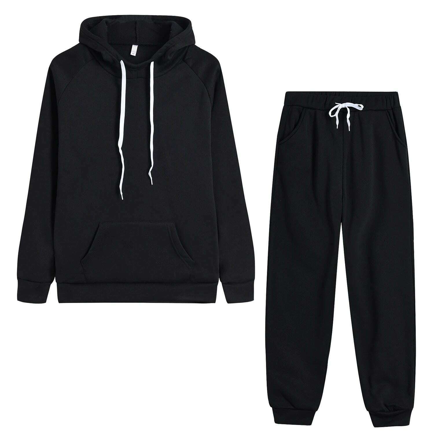 Autumn Women's Fleece Tracksuit 2 Pieces Set Pullover Hoodies+Pants Sport Suit Female Winter Warm Sweatshirt Suit for Woman - KIMLUD