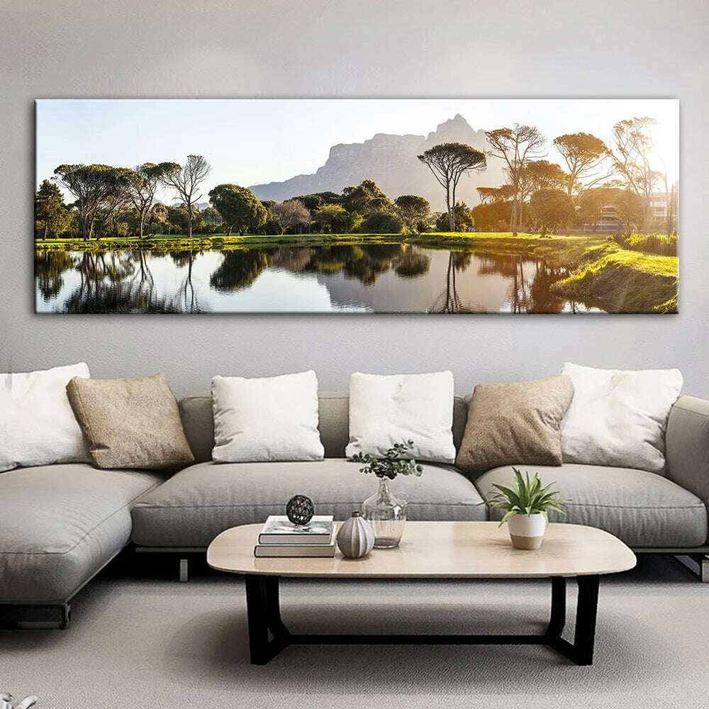 KIMLUD, Beautiful Sunset Landscape Canvas Paintings Posters And Prints Wall Art Canvas Pictures for Bed Room Cuadros Home Decoration, KIMLUD Womens Clothes