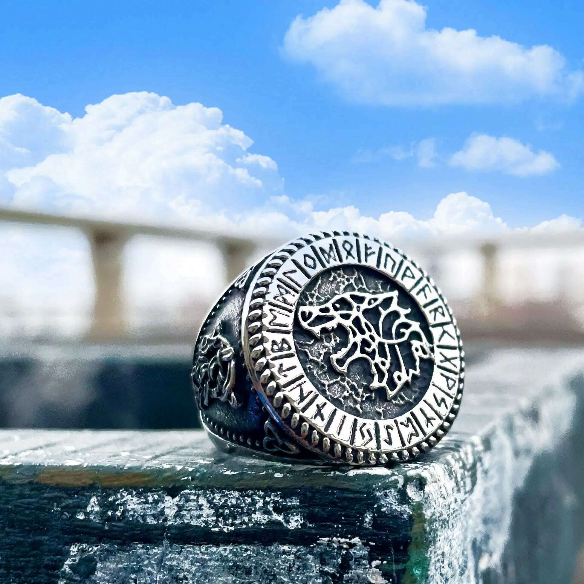 Beier 316L Stainless steel nose viking men ring Dragon Animal Pagan Odin Amulet Vegvisir scandinavian fashion jewelry BR8-622 - KIMLUD