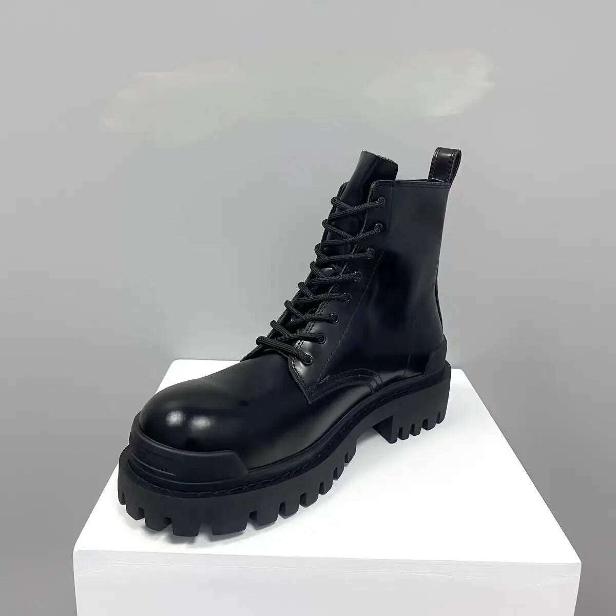KIMLUD, Big Toe Jumbo Boots Genuine Leather Designer Ankle Tooling Botas Luxury Desert Chunky Booties Men 45, KIMLUD Womens Clothes