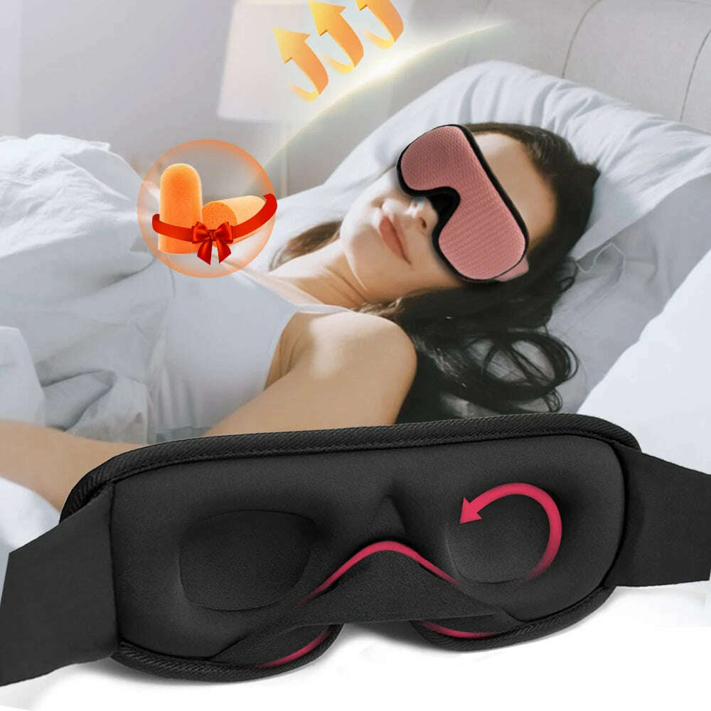 Blocking Light Sleeping Eye Mask Soft Padded Travel Shade Cover Rest Relax Sleeping Blindfold Eye Cover Sleep Mask Eyepatch - KIMLUD