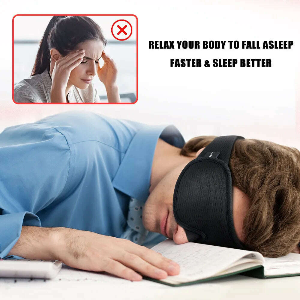 Blocking Light Sleeping Eye Mask Soft Padded Travel Shade Cover Rest Relax Sleeping Blindfold Eye Cover Sleep Mask Eyepatch - KIMLUD