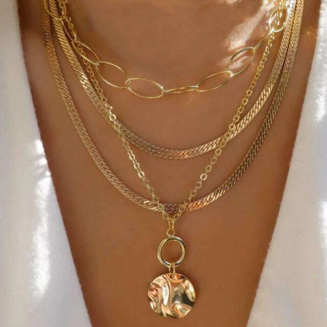 Bohemia Multilayer Crystal Butterfly Pendant Necklaces For Women Hollow Heart Choker Necklace Fashion Jewelry Party Gift N0321 - KIMLUD