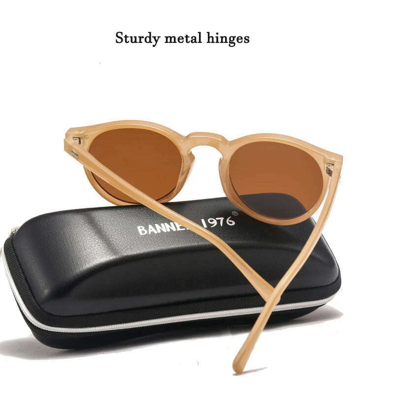 Brand Designer Women Men Polarized Sunglasses Vintage Round Lens Cool Driving Sun Glasses UV400 Oculos Cat Eyes Girl's Shades - KIMLUD