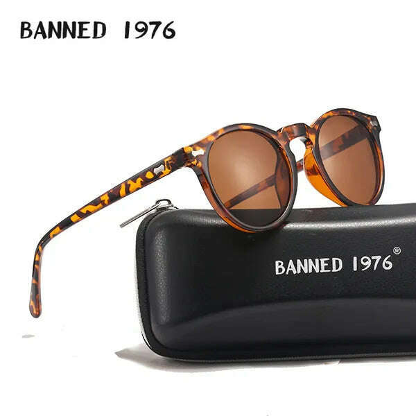 Brand Designer Women Men Polarized Sunglasses Vintage Round Lens Cool Driving Sun Glasses UV400 Oculos Cat Eyes Girl's Shades - KIMLUD