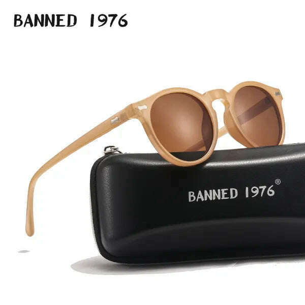Brand Designer Women Men Polarized Sunglasses Vintage Round Lens Cool Driving Sun Glasses UV400 Oculos Cat Eyes Girl's Shades - KIMLUD